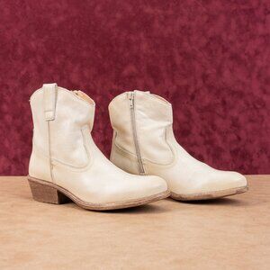 Miz Mooz Women Carlitos Western Cowboy Zip Pull Linen Leather Boots 8.5US EUR39